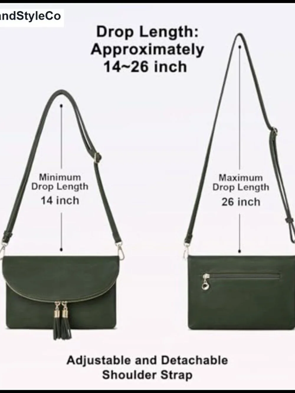 Faux Leather Multi-Compartment Envelope Clutch Crossbody Bag